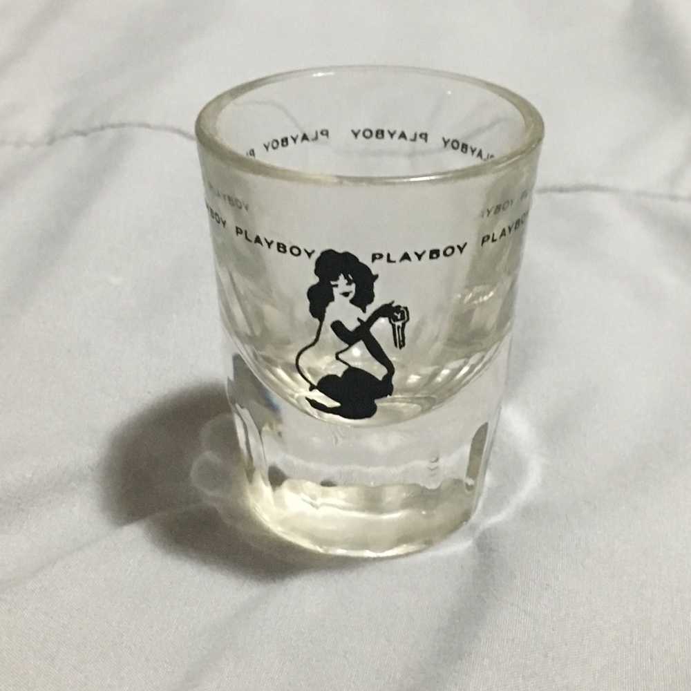Playboy Bunny Holding Key Shot Glass